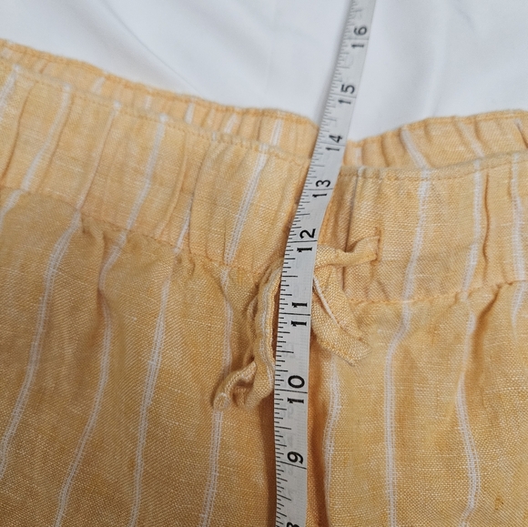 Lands End Orange And White Striped Linen Shorts With Pockets! - Picture 5 of 6